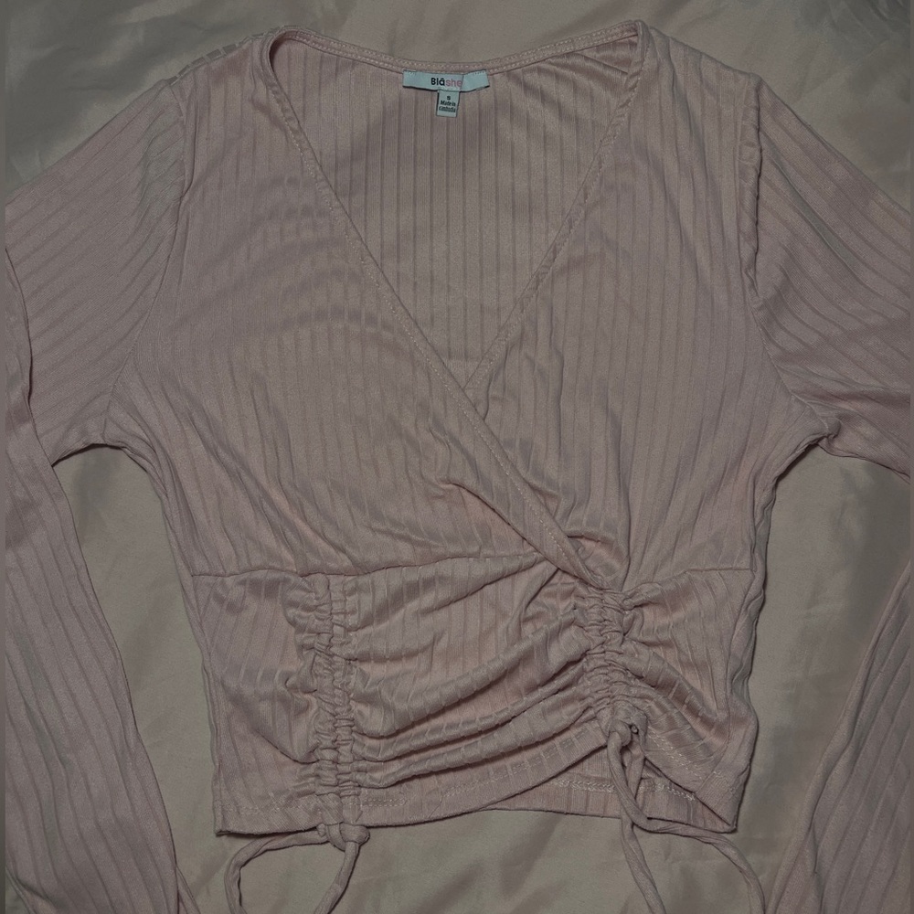 Pink Long Sleeve Crop top